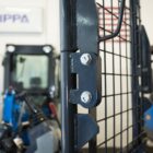 Rippa R13 Pro mini excavator safety canopy hinge and protective screen detail