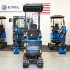 Rippa R13 Pro mini excavator rear view with tracks and counterweight