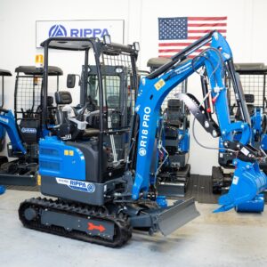 Rippa R18 Pro mini excavator full machine front view in Portland Oregon