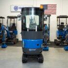 Rippa R10 Eco with cab mini excavator rear view with enclosed operator cab