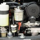 Rippa R15 Eco mini excavator engine bay with filters, fluid reservoirs, and service access